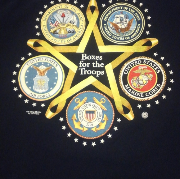 🔥 Buckeye Boxes For The Troops Shirt Large Vtg 2004 Ohio Navy Air Force Army - Picture 2 of 8